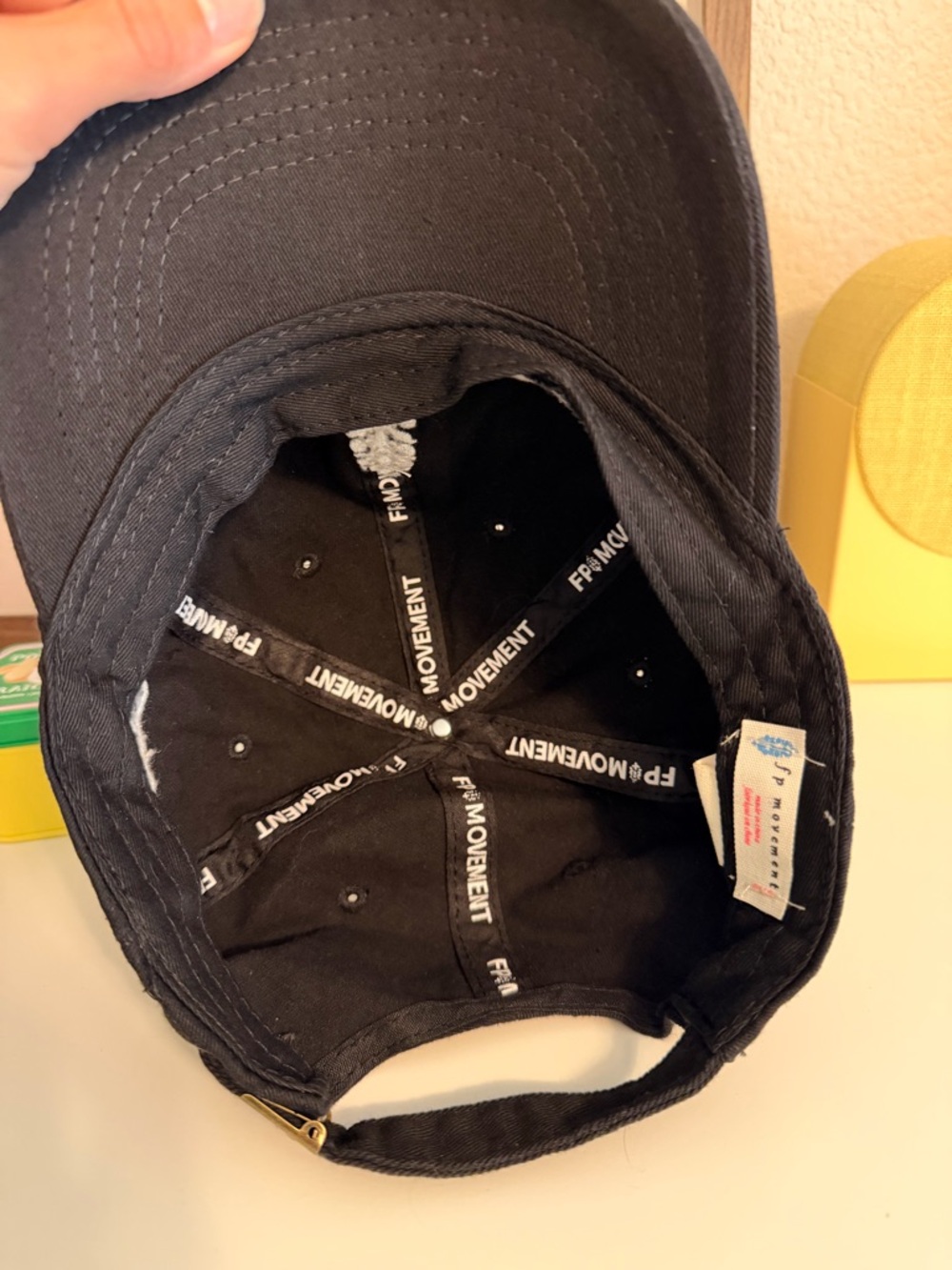 NWOT Free People Movement black dad hat adjustable minimal logo baseball cap fp - Picture 6 of 7